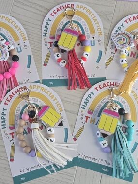 Teacher Appreciation Pencil Tassel Keychain